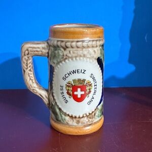 Vintage Swiss Souvenir Ceramic Mug. Small beer stein from Switzerland.